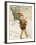 A Boy Walks Through the Snow Carrying Ice Skates-Anne Anderson-Framed Art Print