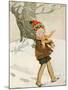 A Boy Walks Through the Snow Carrying Ice Skates-Anne Anderson-Mounted Art Print