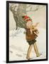 A Boy Walks Through the Snow Carrying Ice Skates-Anne Anderson-Framed Art Print