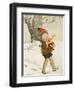 A Boy Walks Through the Snow Carrying Ice Skates-Anne Anderson-Framed Art Print