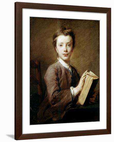 A Boy with a Book, C1740-Jean-Baptiste Perronneau-Framed Giclee Print