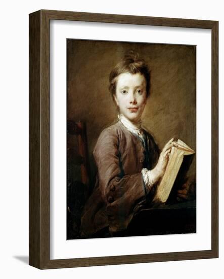 A Boy with a Book, C1740-Jean-Baptiste Perronneau-Framed Giclee Print