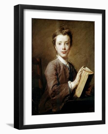 A Boy with a Book, C1740-Jean-Baptiste Perronneau-Framed Giclee Print