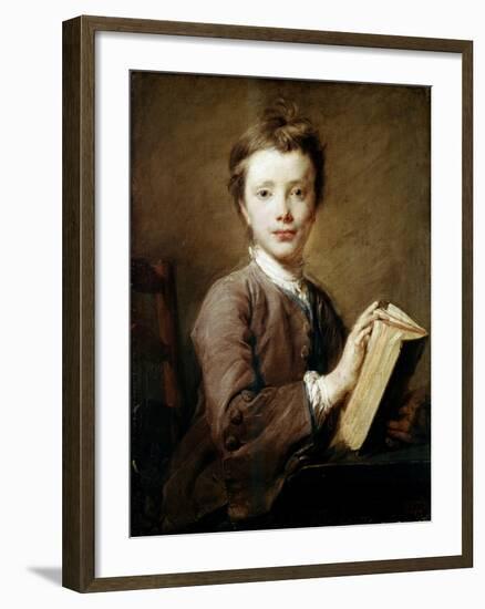 A Boy with a Book, C1740-Jean-Baptiste Perronneau-Framed Giclee Print