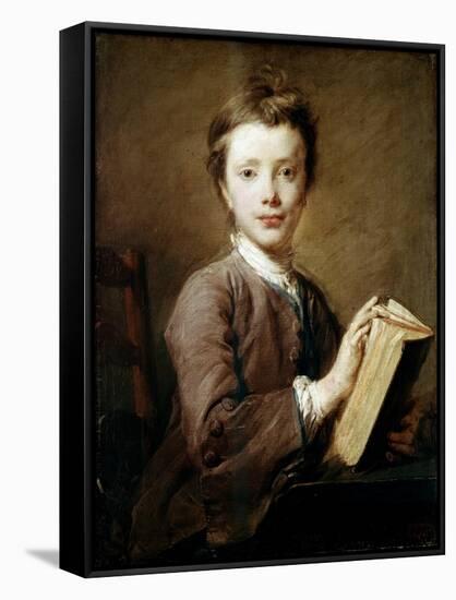 A Boy with a Book, C1740-Jean-Baptiste Perronneau-Framed Stretched Canvas