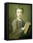 A Boy with a Book, circa 1740-Jean-baptiste Perroneau-Framed Stretched Canvas