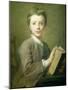 A Boy with a Book, circa 1740-Jean-baptiste Perroneau-Mounted Giclee Print