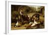 A Boy with Poultry and a Goat in a Farmyard, 1903-Charles Hunt-Framed Giclee Print