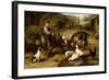 A Boy with Poultry and a Goat in a Farmyard, 1903-Charles Hunt-Framed Giclee Print