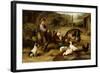 A Boy with Poultry and a Goat in a Farmyard-Charles Hunt-Framed Giclee Print