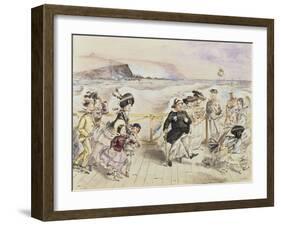 A Bracing Day at the Seaside-John Leech-Framed Giclee Print