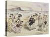A Bracing Day at the Seaside-John Leech-Stretched Canvas