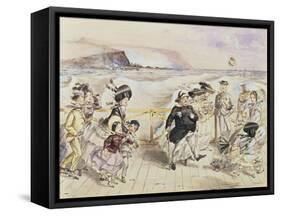 A Bracing Day at the Seaside-John Leech-Framed Stretched Canvas