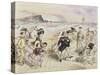 A Bracing Day at the Seaside-John Leech-Stretched Canvas