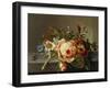 A Branch of Roses with Beetle and Bee, 1741-Rachel Ruysch-Framed Giclee Print