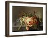 A Branch of Roses with Beetle and Bee, 1741-Rachel Ruysch-Framed Premium Giclee Print