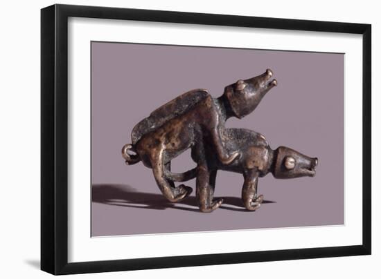 A brass weight which was used for weighing gold dust-null-Framed Giclee Print