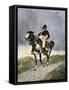 A Brave Comanche, Traveling on Horseback in the Southern Prairies (Texas, Oklahoma, Usa), around 18-null-Framed Stretched Canvas