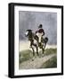 A Brave Comanche, Traveling on Horseback in the Southern Prairies (Texas, Oklahoma, Usa), around 18-null-Framed Giclee Print