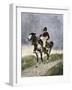 A Brave Comanche, Traveling on Horseback in the Southern Prairies (Texas, Oklahoma, Usa), around 18-null-Framed Giclee Print