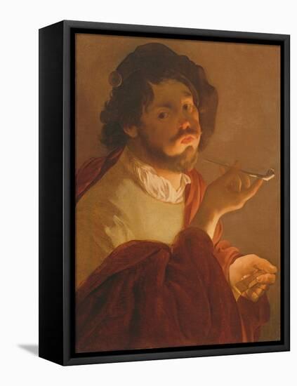 A Bravo Smoking-Hendrick Ter Brugghen-Framed Stretched Canvas