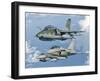 A Brazilian Air Force Embraer A-1B, French Air Force Rafale, and US Air Force F-16C Fighting Falcon-Stocktrek Images-Framed Premium Photographic Print