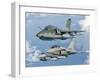 A Brazilian Air Force Embraer A-1B, French Air Force Rafale, and US Air Force F-16C Fighting Falcon-Stocktrek Images-Framed Photographic Print