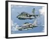 A Brazilian Air Force Embraer A-1B, French Air Force Rafale, and US Air Force F-16C Fighting Falcon-Stocktrek Images-Framed Photographic Print