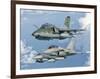 A Brazilian Air Force Embraer A-1B, French Air Force Rafale, and US Air Force F-16C Fighting Falcon-Stocktrek Images-Framed Photographic Print