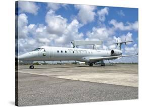 A Brazilian Air Force Embraer E-99 at Recife Air Force Base, Brazil-Stocktrek Images-Stretched Canvas