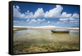 A Brazilian Fishing Boat in Jericoacoara, Brazil-Alex Saberi-Framed Stretched Canvas