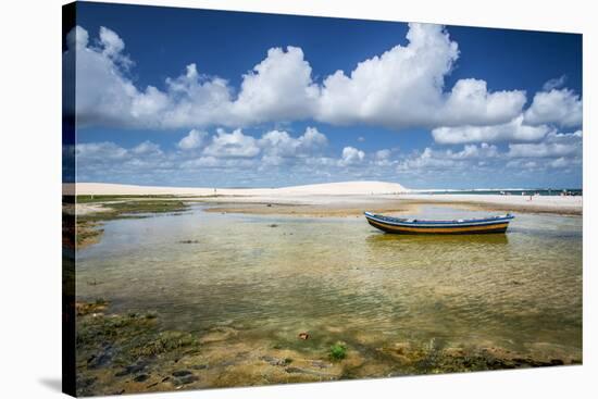 A Brazilian Fishing Boat in Jericoacoara, Brazil-Alex Saberi-Stretched Canvas