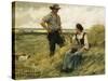 A Break from the Harvest-Julien Dupre-Stretched Canvas