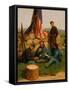 A Break: Playing Cards, 1881-Julian Scott-Framed Stretched Canvas