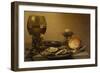 A Breakfast Still Life of Oysters, Salt Bread and Nuts-Pieter Claesz-Framed Giclee Print