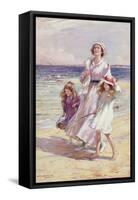 A Breezy Day at the Seaside-William Kay Blacklock-Framed Stretched Canvas