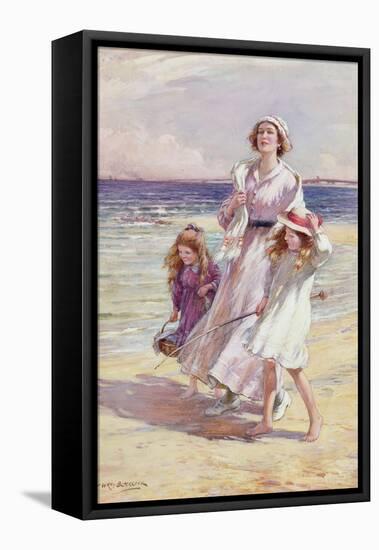 A Breezy Day at the Seaside-William Kay Blacklock-Framed Stretched Canvas