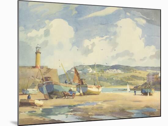 A Breezy day in the Harbour-Frank Sherwin-Mounted Premium Giclee Print