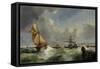 A Breezy Evening on the Mersey-William Callow-Framed Stretched Canvas