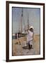 A Breton Fisher Girl (Oil on Panel)-Hector Caffieri-Framed Giclee Print