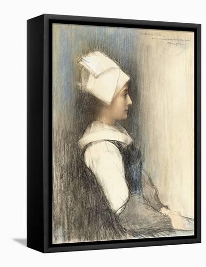 A Breton Girl-Pascal Adolphe Jean Dagnan-Bouveret-Framed Stretched Canvas
