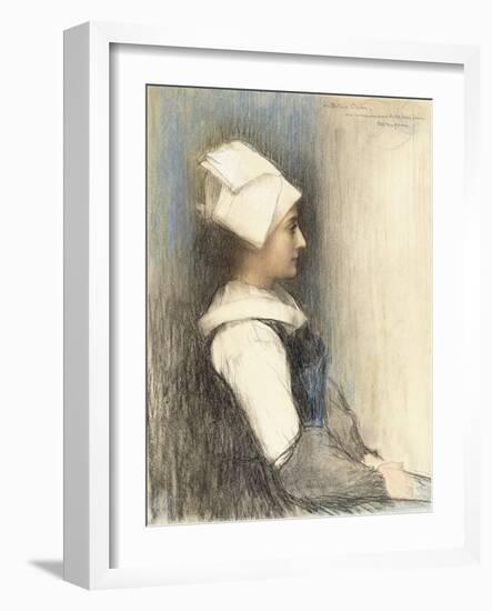 A Breton Girl-Pascal Adolphe Jean Dagnan-Bouveret-Framed Giclee Print