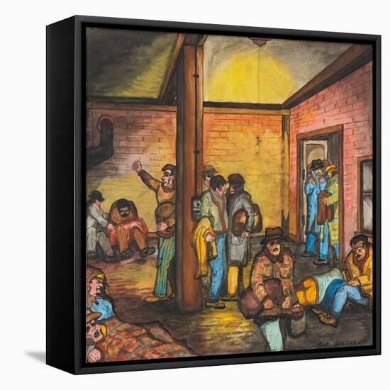 A Brick-Walled Room in an Abandoned Hall-Ronald Ginther-Framed Stretched Canvas