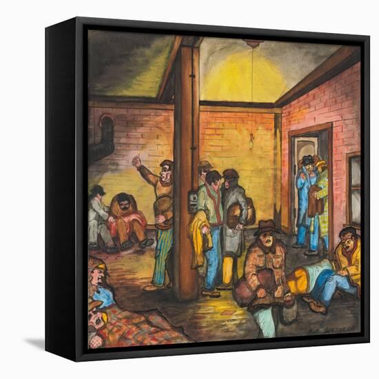 A Brick-Walled Room in an Abandoned Hall-Ronald Ginther-Framed Stretched Canvas