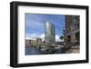 A Bridge Crossing the North Quay with the London Marriott Hotel Behind, Canary Wharf, Docklands-Charlie Harding-Framed Photographic Print