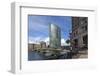 A Bridge Crossing the North Quay with the London Marriott Hotel Behind, Canary Wharf, Docklands-Charlie Harding-Framed Photographic Print