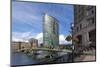 A Bridge Crossing the North Quay with the London Marriott Hotel Behind, Canary Wharf, Docklands-Charlie Harding-Mounted Photographic Print