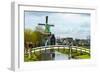 A Bridge Leading to a Village of Historic Homes in the Netherlands-Sheila Haddad-Framed Photographic Print