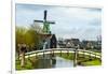 A Bridge Leading to a Village of Historic Homes in the Netherlands-Sheila Haddad-Framed Photographic Print