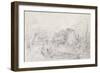 A Bridge Near Salisbury Court, C.1829 (Graphite on Paper)-John Constable-Framed Giclee Print